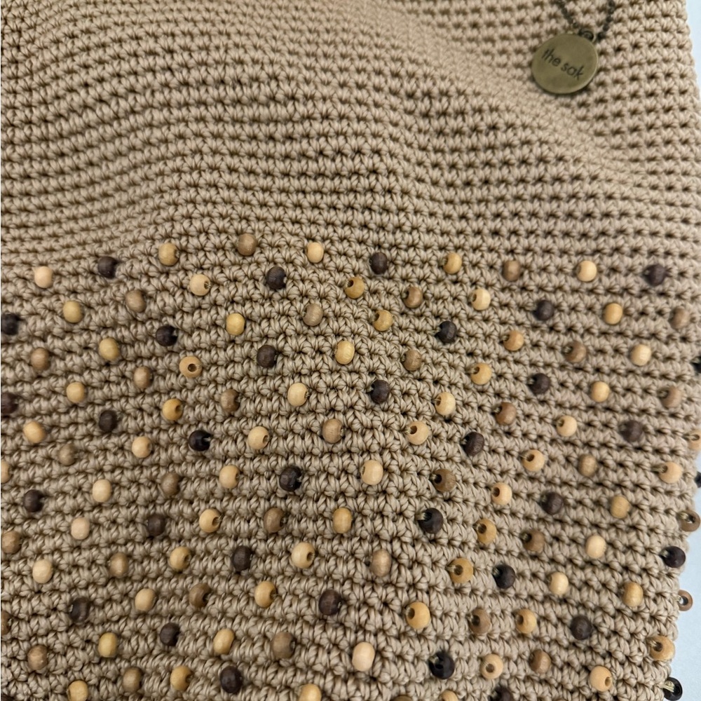 The Sak Tan Knit Shoulder Bag with Beaded Accents - Picture 2 of 2